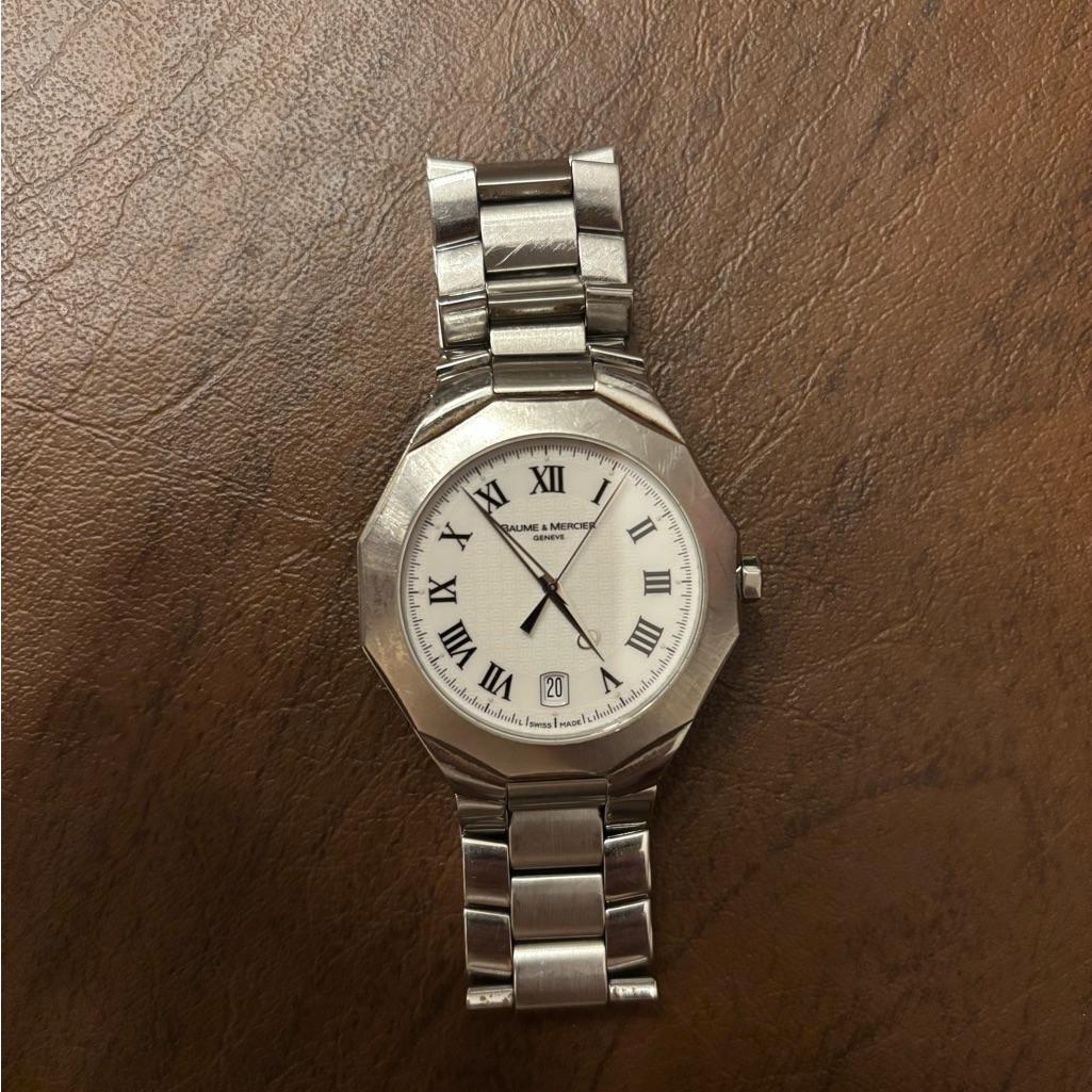 Stainless Steel Watch With White Dial